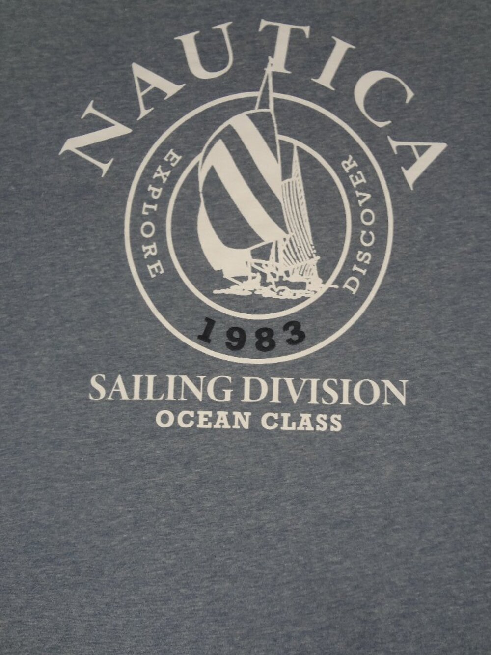 NAUTICA SAILING DIVISION EXPLORE DISCOVER - SUPER SOFT BLUE XXL 2XL T-SHIRT L939